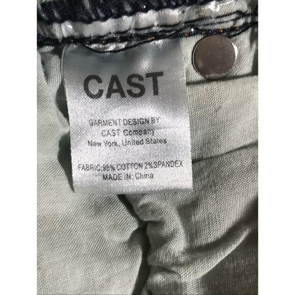 Cast Mens Distressed Denim Cargo Shorts Frayed Hem & Pockets - Picture 4 of 9